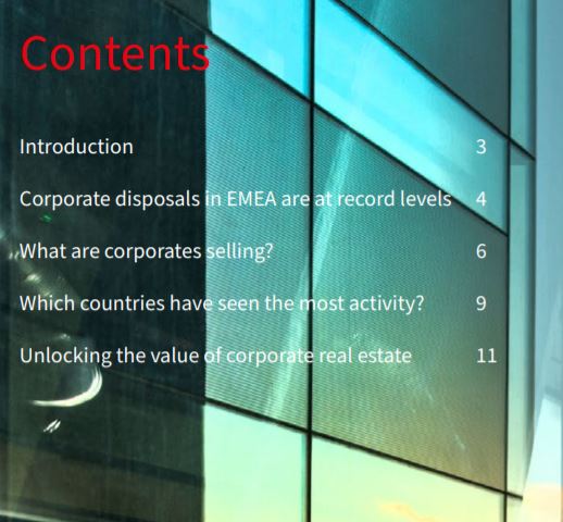 JLL. Raising capital from corporate real estate. EMEA transaction volumes analysis. 2020 update