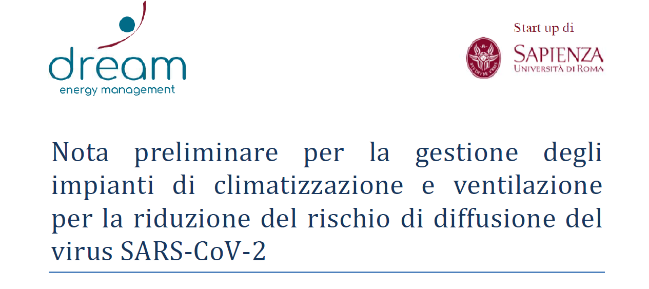 Nota preliminare per la gestione degli impianti di climatizzazione e ventilazione per la riduzione del rischio di diffusione del virus SARS-CoV-2