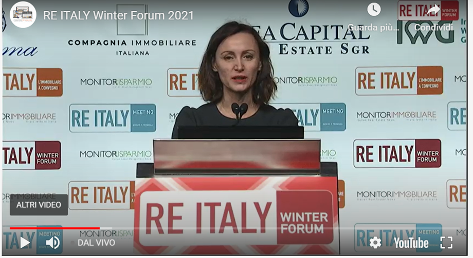 RE Italy Winter Forum. Rivedi l'intervento della Presidente Rovere