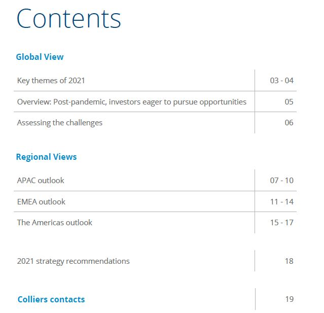 Colliers. 2021 Global Investor Outlook