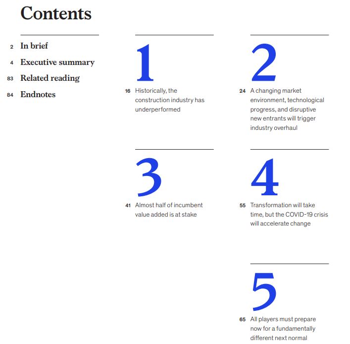 McKinsey&Company. The next normal in construction.