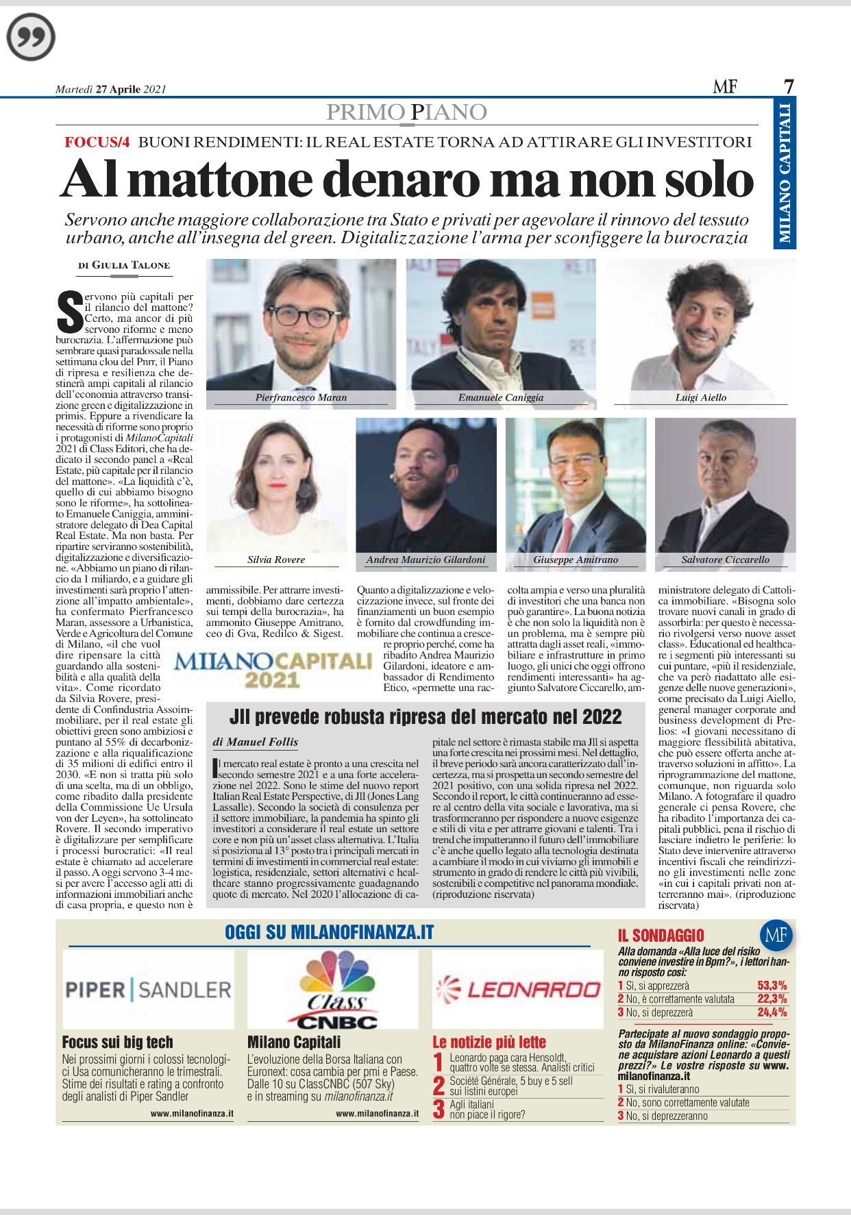 Al mattone denaro ma non solo. Cosa serve all'Industria per supportare la ripresa del Paese