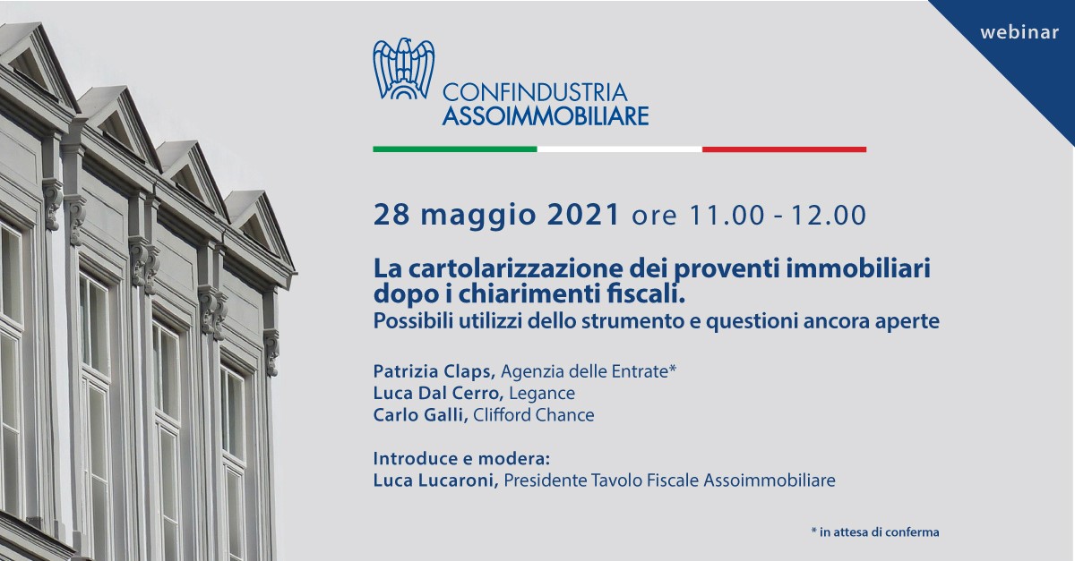 Assoimmobiliare. La cartolarizzazione dei proventi immobiliari dopo i chiarimenti fiscali