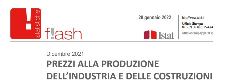 ISTAT. Prezzi alla produzione dell'industria e delle costruzioni