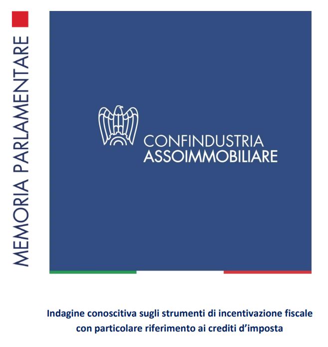 Assoimmobiliare. Indagine conoscitiva crediti di imposta